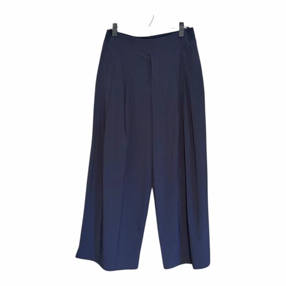 Athleta Brooklyn Heights High Rise Pleated Pants 8P Navy Blue - Picture 2 of 5